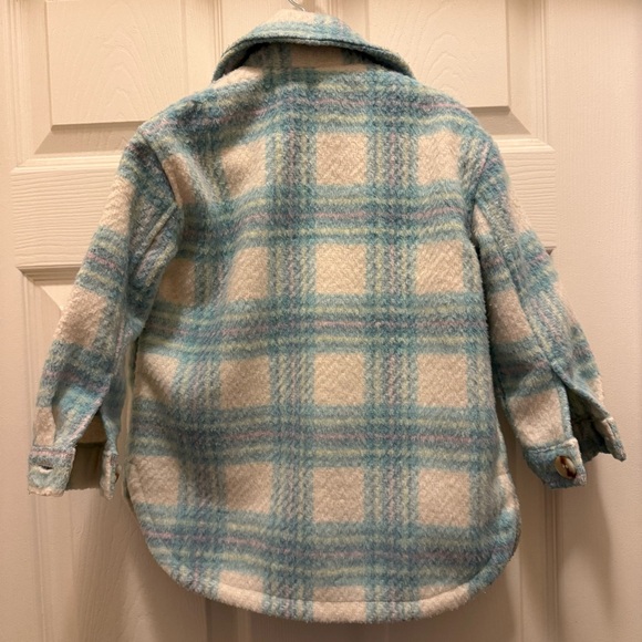 Primark Kid’s Blue and Cream Plaid Shacket Long Sleeve Button Up Jacket 3-4Y - Picture 7 of 7